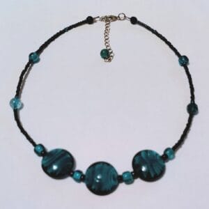 Blue Green Coin necklace