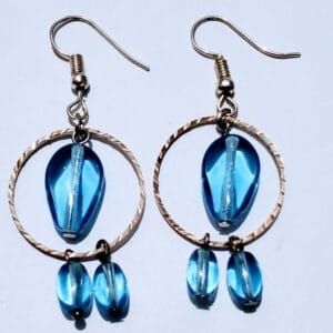 Blue drop Earrings