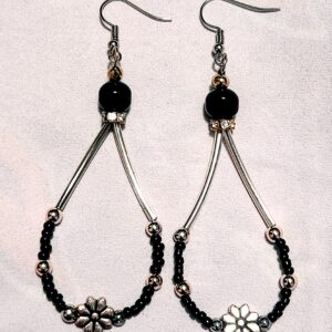 Flowered Hoop Earrings