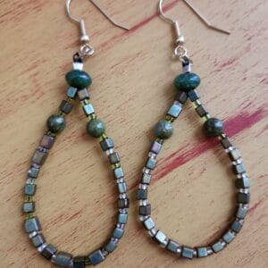 Green Agate Earrings
