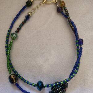 Metallic Blue Anklet