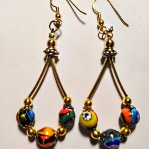 Millefiori Style Earrings