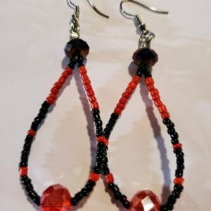 Red n Black Earrings