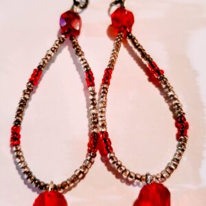 Red Hoop Earrings