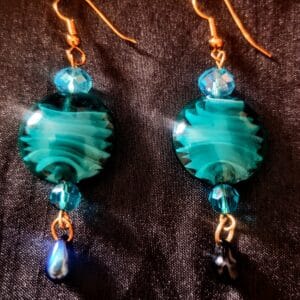 Bluegreen Coin Earrings