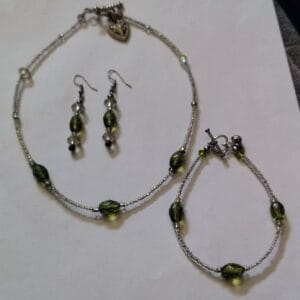 Clear Green Glass Set