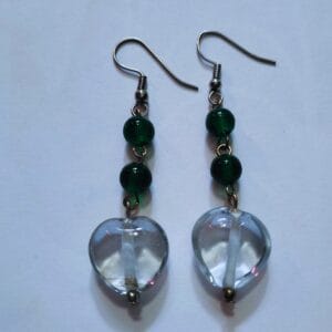 Clear Heart Earrings