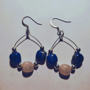 Lapis n Rose Quartz Earrings