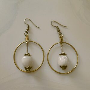 Rose Quartz Loop Earrings