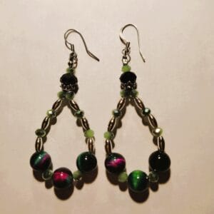 Ruby in Zoisite Tiger Eye Earrings