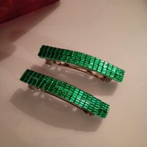 Green Bling Hairclips